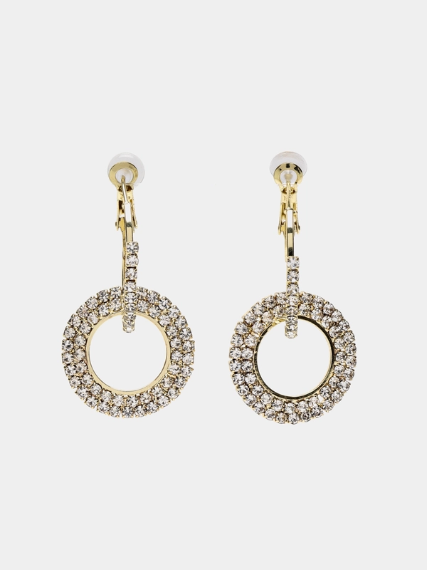 Серьги золотые со стразами Diamond