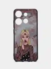 Пудровый силиконовый чехол для Infinix SMART 7, с принтом, с рисунком, Инфиникс Смарт 7