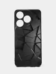 Тёмно-серый силиконовый чехол для Tecno Spark 10 / 10C, с принтом, с рисунком, Техно Спарк 10 / 10С