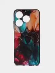 Фиолетовый силиконовый чехол для Tecno Spark 10 / 10C, с принтом, с рисунком, Техно Спарк 10 / 10С