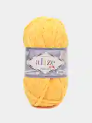 Желтый пряжа плюшевая Alize Velluto, 100% микрополиэстер, 100г, 68м, плюшевая, велюровая веллюто