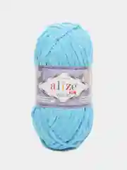 Лазурный пряжа плюшевая Alize Velluto, 100% микрополиэстер, 100г, 68м, плюшевая, велюровая веллюто
