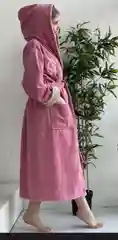 Халат женский с капюшоном, махра, 8 размеров