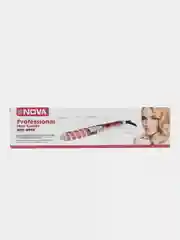 Розовый утюжок-плойка Nova, спиральная