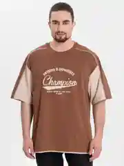 Коричневый футболка с принтом "Чемпион" Champion