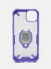 Лавандовый чехол для iPhone 13, 13 Pro, пластиковый, полупрозрачный, с металлическим кольцом