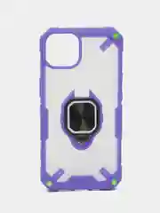 Лавандовый чехол для iPhone 13, 13 Pro, пластиковый, полупрозрачный, с металлическим кольцом