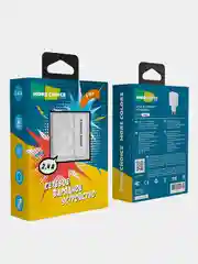 Белый сетевое зарядное устройство More Choice NC46, 2 USB 2.4A