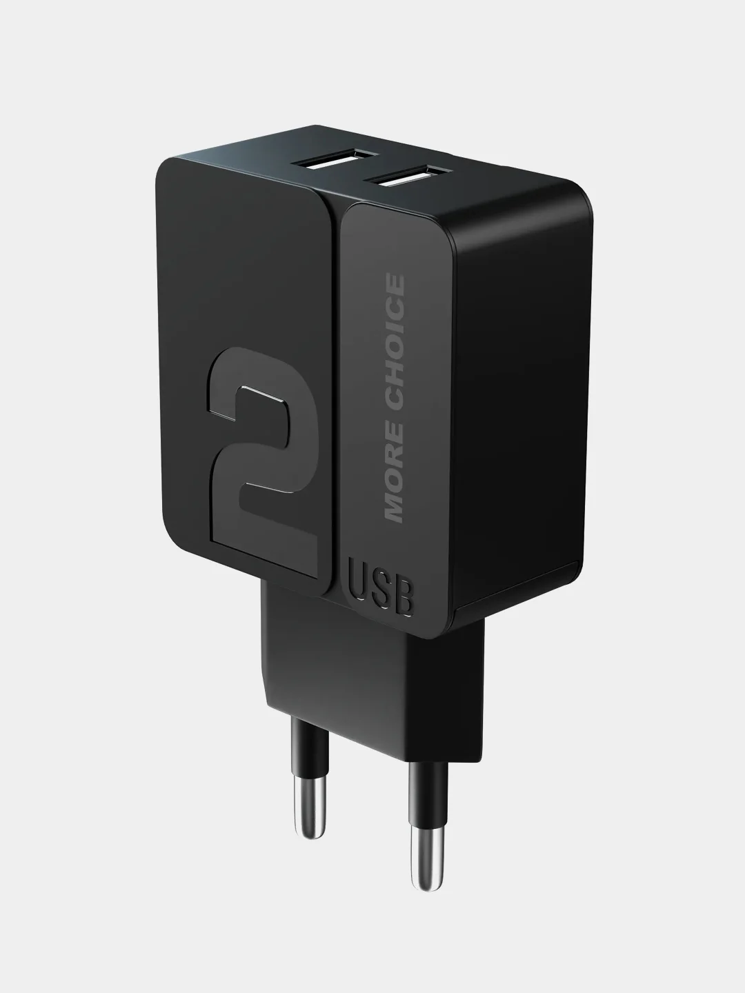 Черный сетевое зарядное устройство More Choice NC46i, 2 USB 2.4A, с кабелем Lightning
