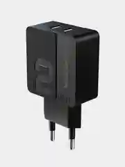Черный сетевое зарядное устройство More Choice NC46i, 2 USB 2.4A, с кабелем Lightning
