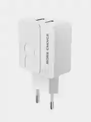 Белый сетевое зарядное устройство More Choice NC46i, 2 USB 2.4A, с кабелем Lightning