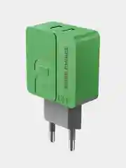 Зеленый сетевое зарядное устройство More Choice NC46i, 2 USB 2.4A, с кабелем Lightning