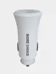 Белый автомобильное зарядное устройство More choice AC23m, 2 USB 2.4A, с кабелем micro USB