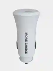 Белый автомобильное зарядное устройство More choice AC23a, 2 USB 2.4A, с кабелем Type-C