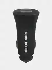Белый автомобильное зарядное устройство More choice AC23a, 2 USB 2.4A, с кабелем Type-C