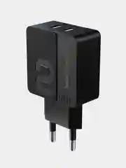Черный сетевое зарядное устройство More Choice NC46a, 2 USB 2.4A, с кабелем Type-C