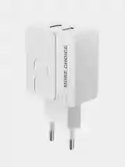 Белый сетевое зарядное устройство More Choice NC46a, 2 USB 2.4A, с кабелем Type-C