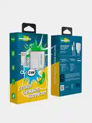 Белый сетевое зарядное устройство More Choice NC46a, 2 USB 2.4A, с кабелем Type-C