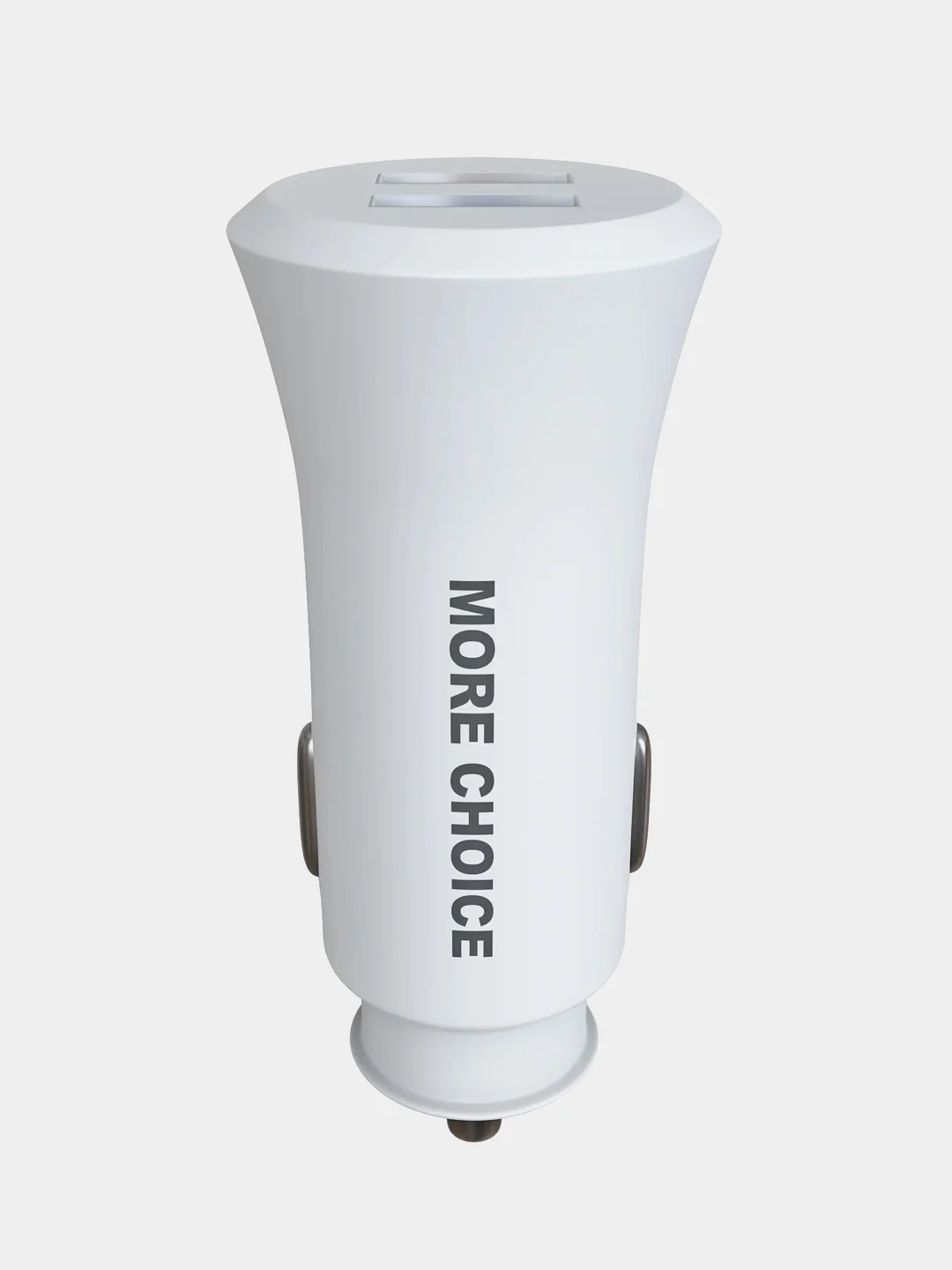 Белый автомобильное зарядное устройство More choice AC23i, 2 USB 2.4A, с кабелем Lightning
