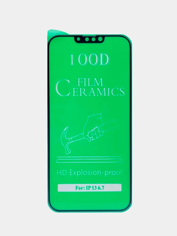 Защитное стекло для iPhone 13 Pro Max / 14+ / 14 Plus, глянцевая, керамическое олеофобное