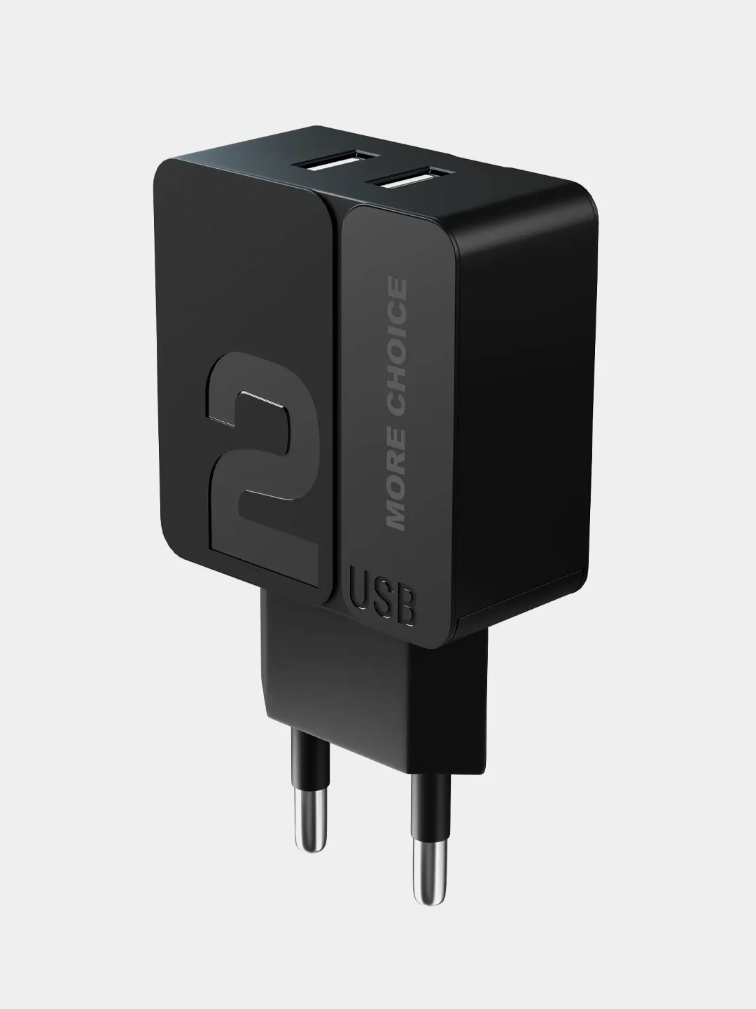 Черный сетевое зарядное устройство More Choice NC46m, 2 USB 2.4A, с кабелем micro USB