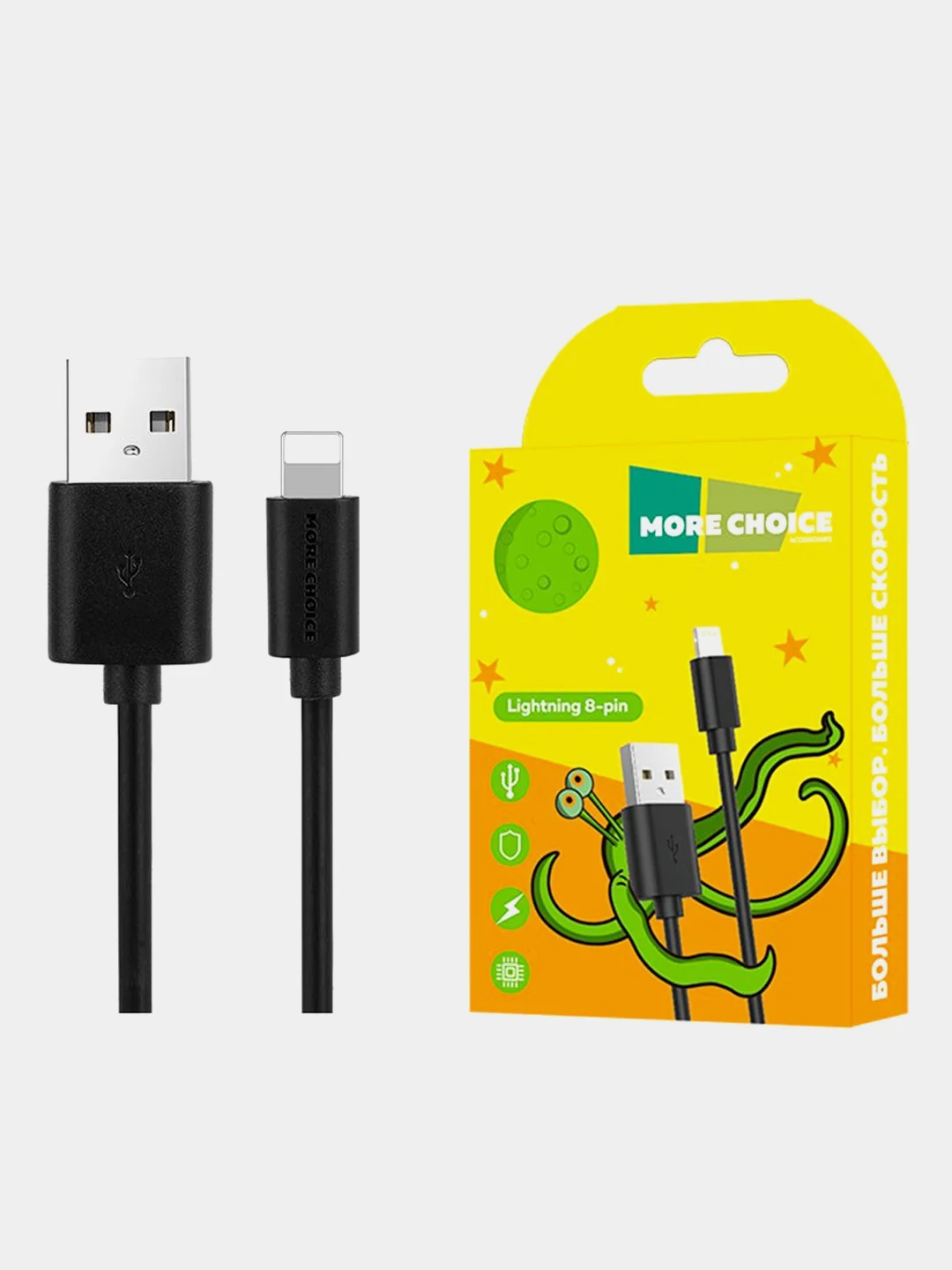 Кабель зарядки для Apple iPhone More choice K13i, USB-Lightning 2.4A, 1 метр
