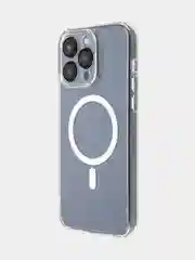 Прозрачный чехол MagSafe для iPhone 15 Pro, Max, Plus пластиковый с силиконом ROSCO и защитой камер