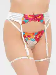 Белый эротическое нижнее белье, кружевное, с поясом