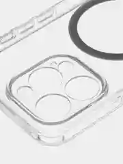 Прозрачный чехол MagSafe для iPhone 15 Pro, Max, Plus пластиковый с силиконом ROSCO и защитой камер