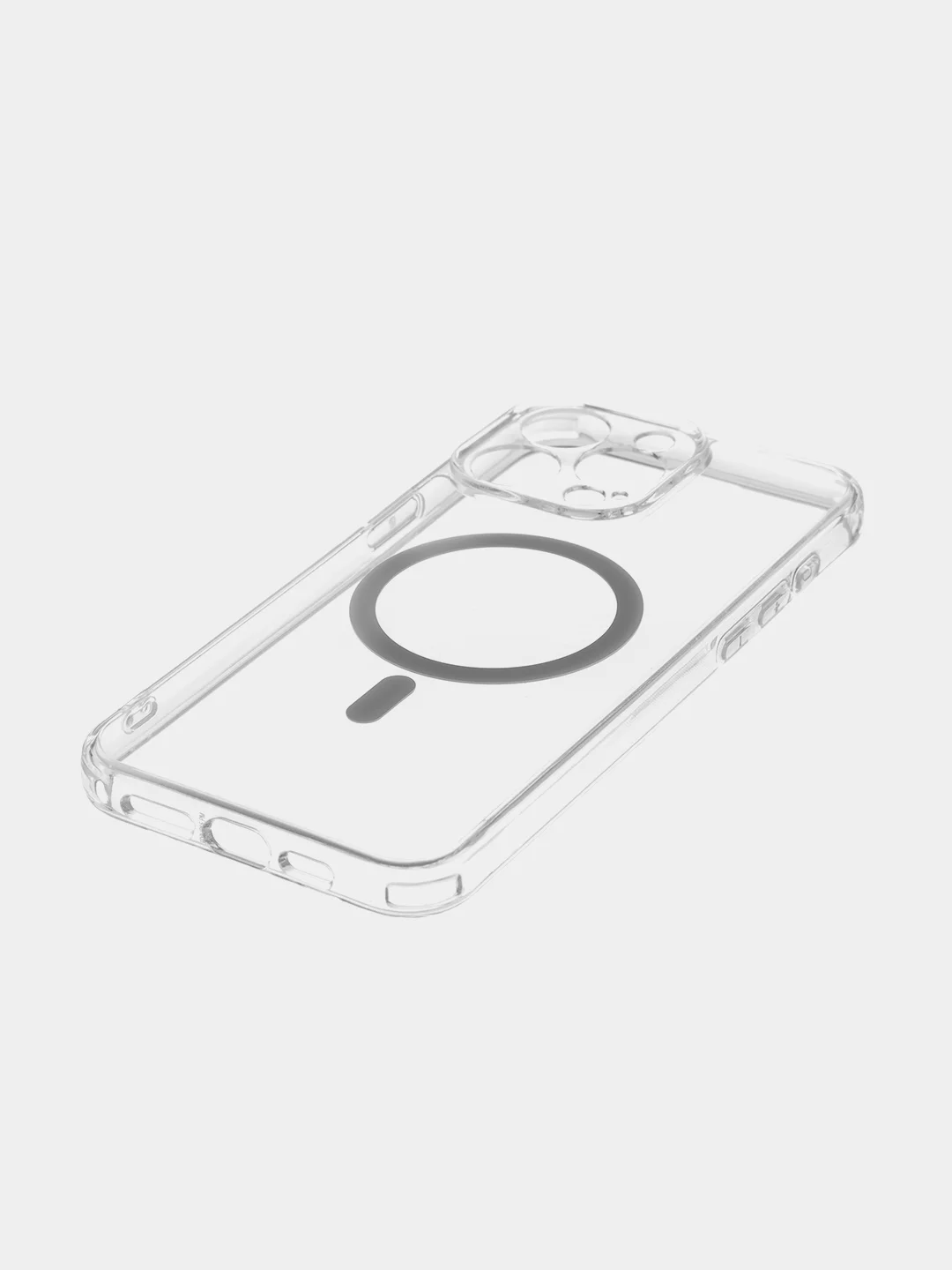 Прозрачный чехол MagSafe для iPhone 15 Pro, Max, Plus пластиковый с силиконом ROSCO и защитой камер
