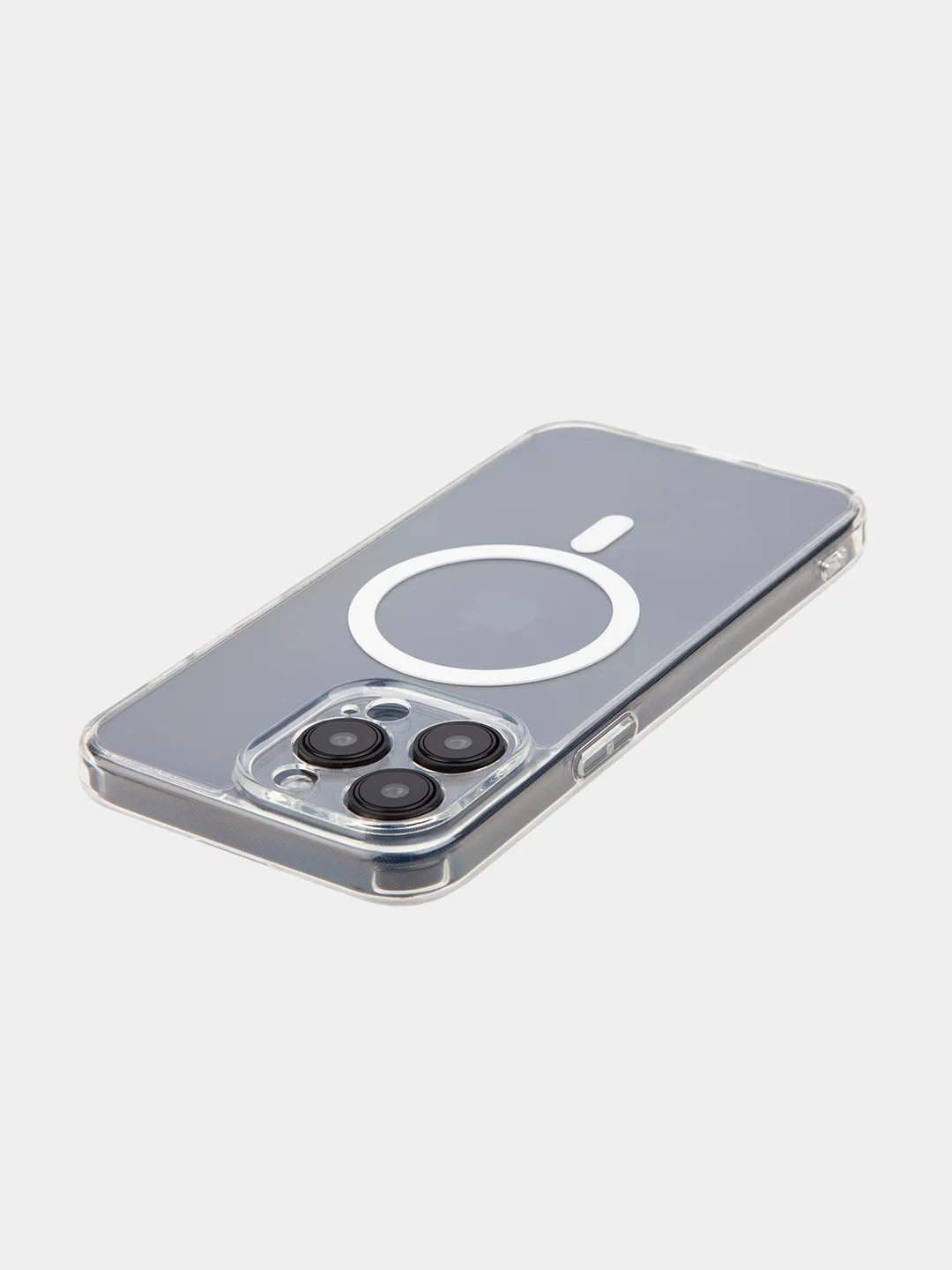 Прозрачный чехол MagSafe для iPhone 15 Pro, Max, Plus пластиковый с силиконом ROSCO и защитой камер