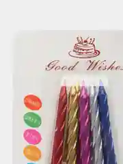 Оранжевый свечки для торта, неоновые, спираль, 10 штук