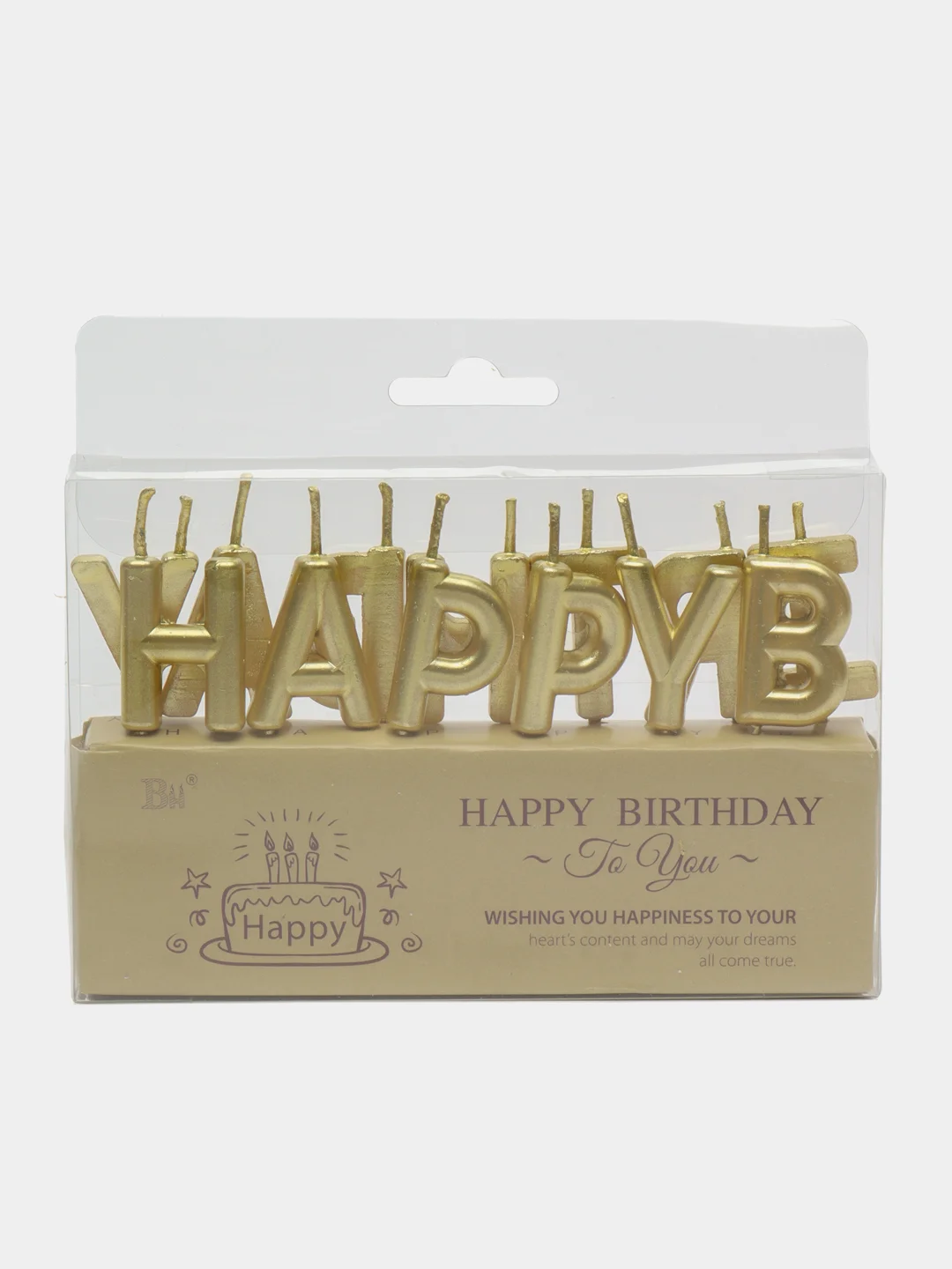 Золотой свечи для торта Happy Birthday