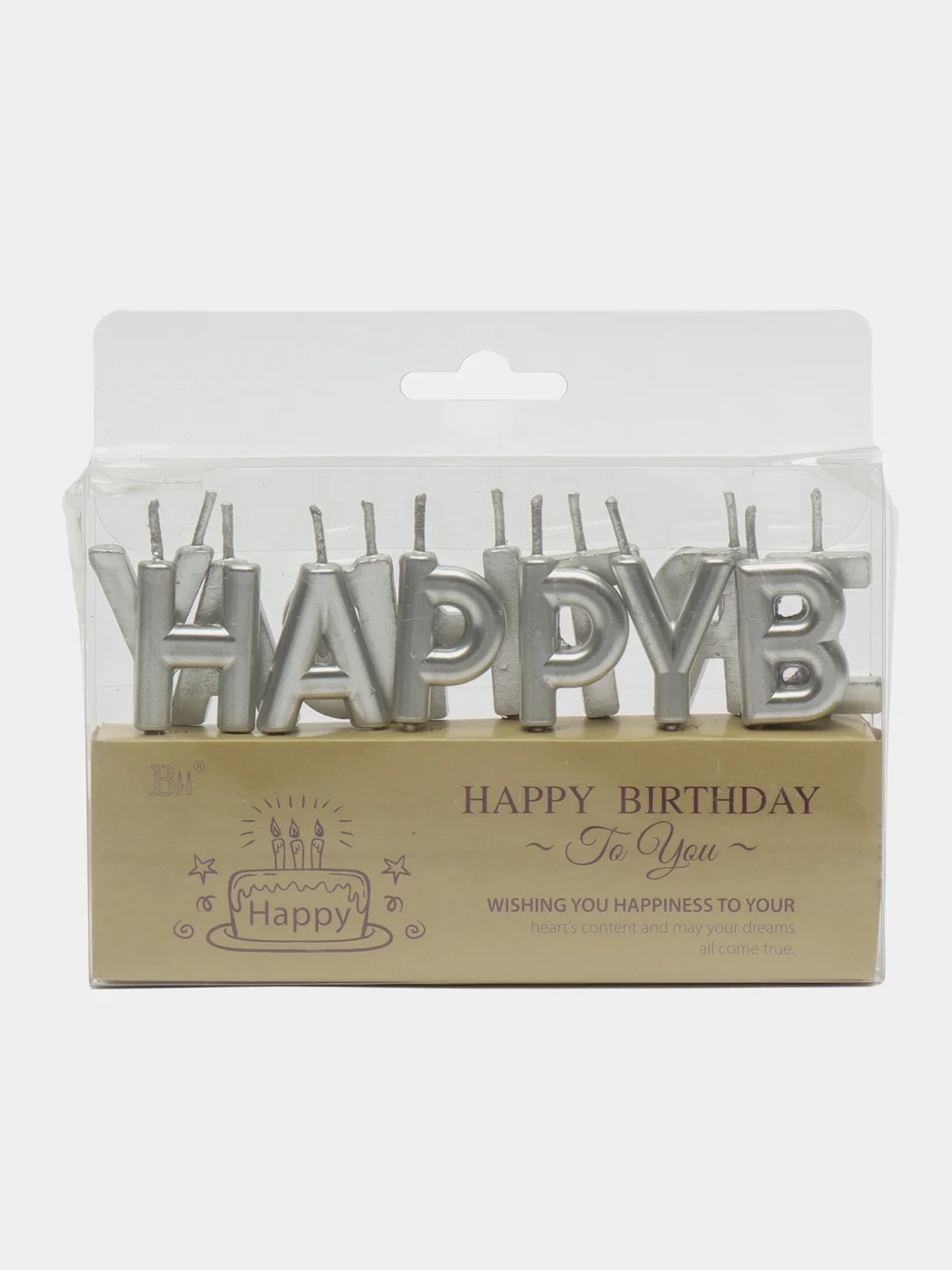 Серебряный свечи для торта Happy Birthday