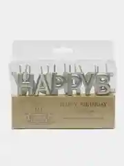 Серебряный свечи для торта Happy Birthday
