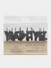 Черный свечи для торта Happy Birthday
