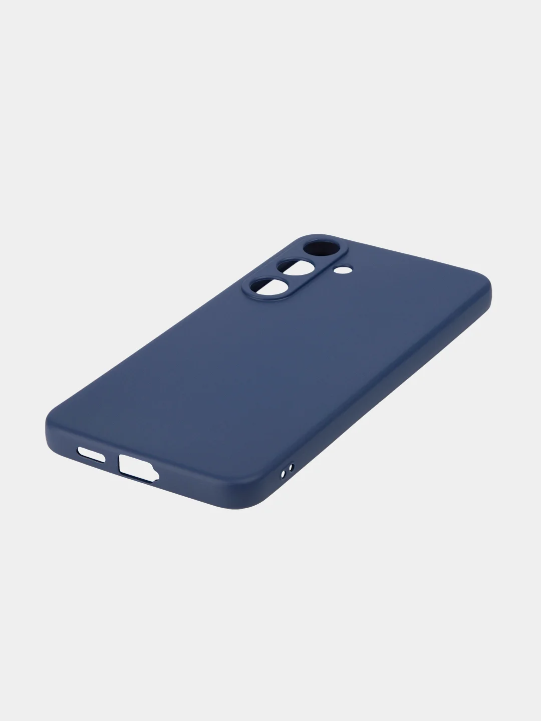 Синий чехол для Samsung Galaxy S24 Ultra S24 Plus S24 A55 A35 5G силиконовый ROSCO, защита камер