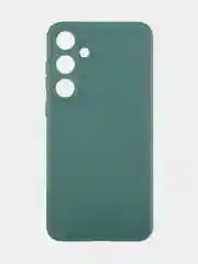 Тёмно-зелёный чехол для Samsung Galaxy S24/S24 Plus/S24 Ultra силиконовый BROSCORP матовый / прозрачный