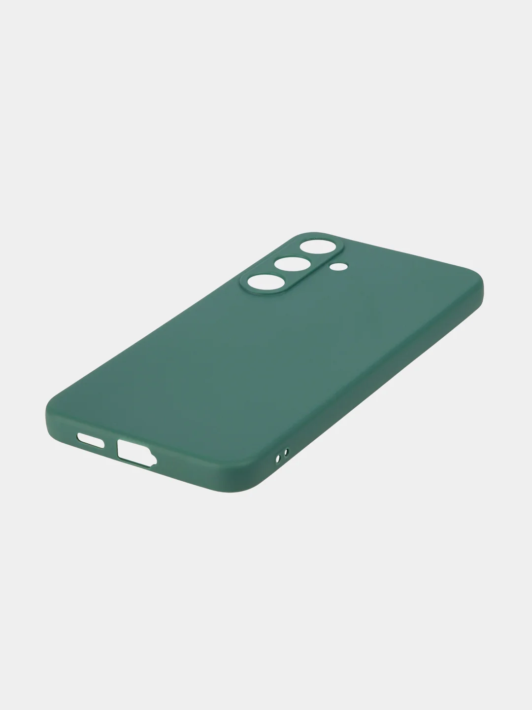 Тёмно-зелёный чехол для Samsung Galaxy S24/S24 Plus/S24 Ultra силиконовый BROSCORP матовый / прозрачный