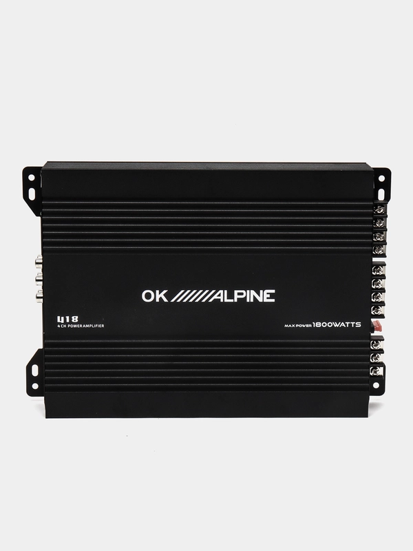 Автомобильный усилитель звука ОК ALPINE 418, четырехканальный, 1800W, 31*22 см