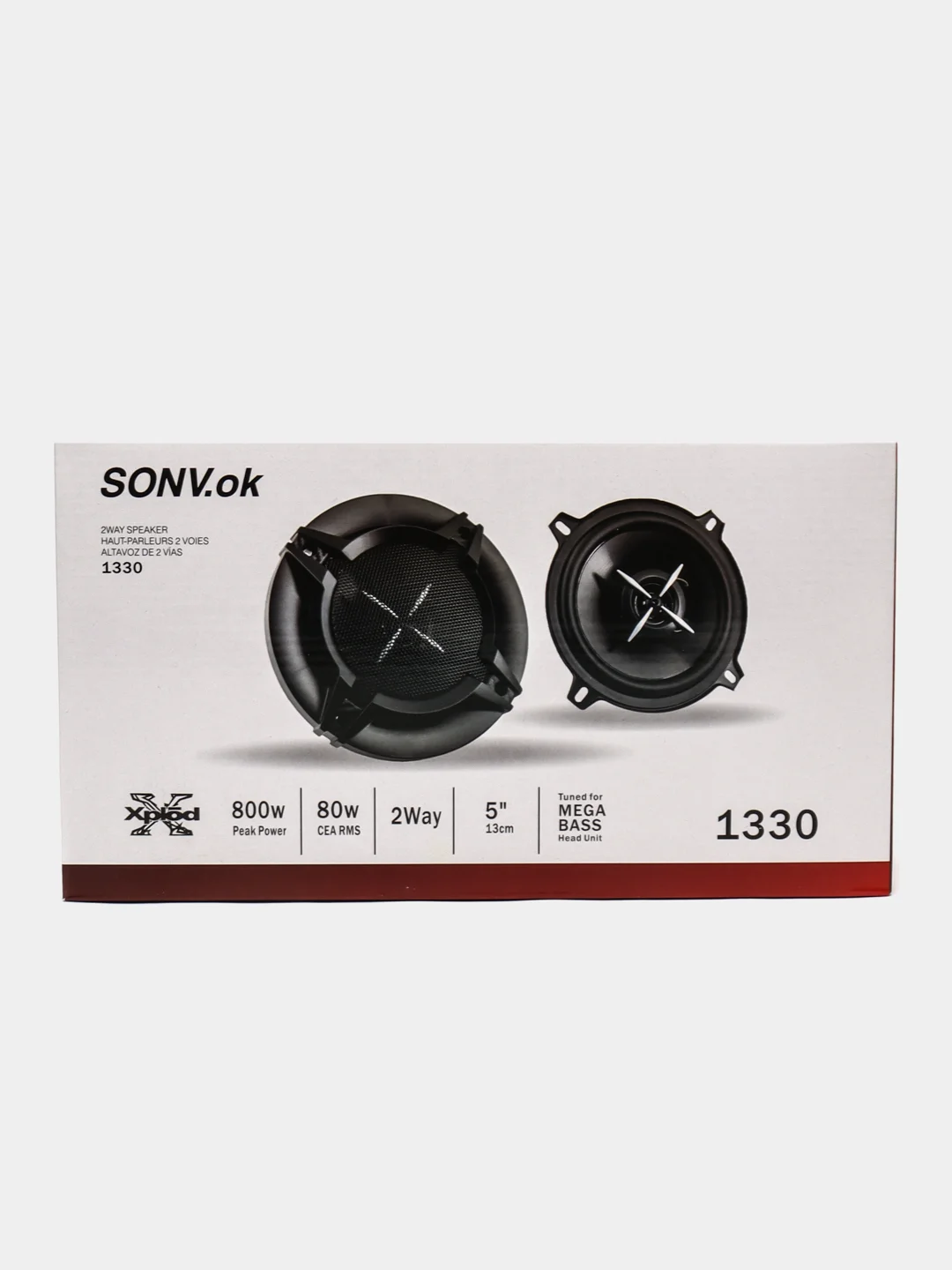 Автомобильные колонки SONV.ok 1330, двухполосные, коаксиальные, 5 х 13 см, 800 W