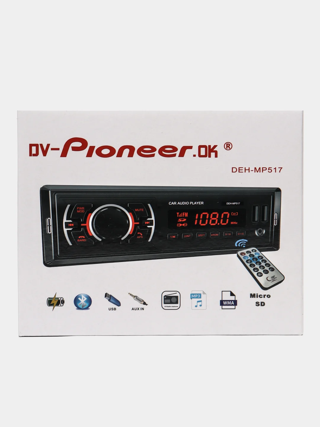 Белый автомагнитолы DV-Pioneer.ok DEH-MP516 и DV-Pioneer.ok DEH-MP517, Bluetooth