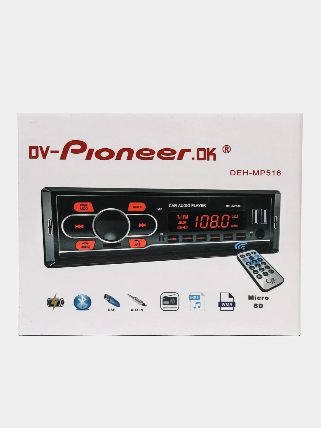 Белый автомагнитолы DV-Pioneer.ok DEH-MP516 и DV-Pioneer.ok DEH-MP517, Bluetooth