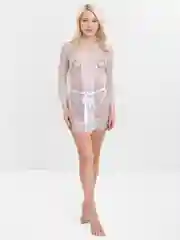 Белый халат женский, кружевной, домашний