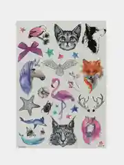 Коралловый временные татуировки, стилистика живопись, размер 148 х 210 мм
