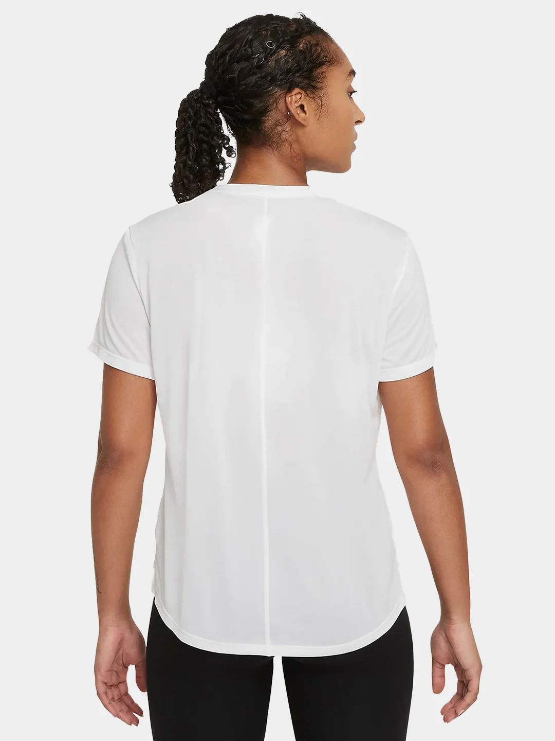 Белый женская теннисная футболка Nike Dri-Fit One Short Sleeve Standard Fit Top
