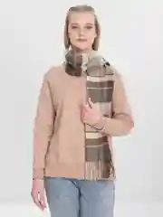 Хаки шарф в клетку, женский