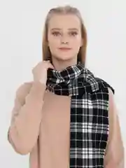 Черный шарф в клетку, женский