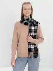 Черный шарф в клетку, женский