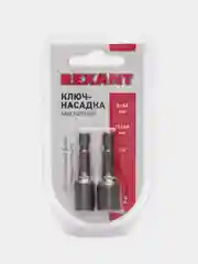 Ключ-насадка Rexant, магнитная, 1/4", 8 х 48 мм + 10 х 48 мм